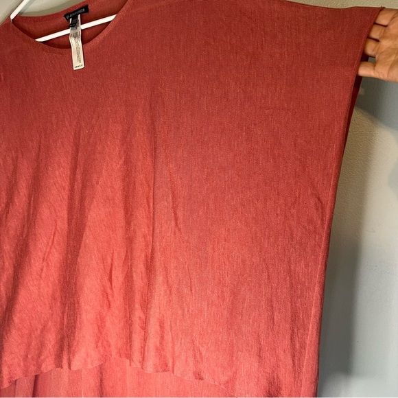 Eileen Fisher Womens Silk Linen Kimono Top High Low Boho Lightweight Vacation - Picture 6 of 8